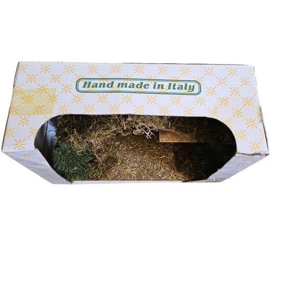 Vintage Wood Nativity Stable Creche Buon Natale Corral Italy Hand Made New - Picture 5 of 8